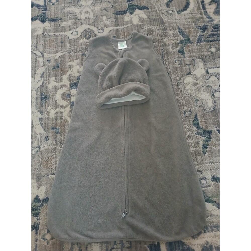 Cuddle Baby Sleep Sack Size 0-3 Months Small Gray With Hat